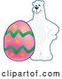 Vector Illustration of a Cartoon Polar Bear School Mascot with an Easter Egg by Toons4Biz