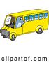 Vector Illustration of a Cartoon Porpoise Dolphin School Mascot Driving a School Bus by Mascot Junction