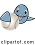 Vector Illustration of a Cartoon Porpoise Dolphin School Mascot Grabbing a Baseball by Toons4Biz