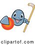 Vector Illustration of a Cartoon Porpoise Dolphin School Mascot Grabbing a Field Hockey Ball and Holding a Stick by Mascot Junction
