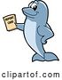 Vector Illustration of a Cartoon Porpoise Dolphin School Mascot Holding a Report Card by Mascot Junction