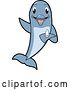 Vector Illustration of a Cartoon Porpoise Dolphin School Mascot Holding a Tooth by Mascot Junction