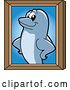 Vector Illustration of a Cartoon Porpoise Dolphin School Mascot Portrait by Mascot Junction