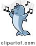 Vector Illustration of a Cartoon Porpoise Dolphin School Mascot Singing by Mascot Junction