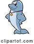 Vector Illustration of a Cartoon Porpoise Dolphin School Mascot Wearing a Sports Medal by Mascot Junction