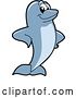 Vector Illustration of a Cartoon Porpoise Dolphin School Mascot with Fins on His Hips by Mascot Junction