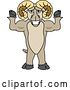 Vector Illustration of a Cartoon Ram Mascot Flexing His Muscles by Mascot Junction