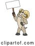 Vector Illustration of a Cartoon Ram Mascot Holding a Blank Sign by Mascot Junction