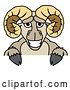 Vector Illustration of a Cartoon Ram Mascot over a Sign by Mascot Junction