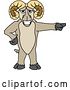 Vector Illustration of a Cartoon Ram Mascot Pointing by Mascot Junction