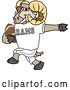 Vector Illustration of a Cartoon Ram Mascot Running with an American Football by Mascot Junction