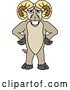 Vector Illustration of a Cartoon Ram Mascot Standing Upright with Hands on His Hips by Mascot Junction