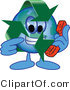 Vector Illustration of a Cartoon Recycle Mascot Holding a Phone by Mascot Junction