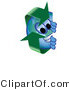 Vector Illustration of a Cartoon Recycle Mascot Peeking by Mascot Junction