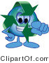 Vector Illustration of a Cartoon Recycle Mascot Pointing Outwards by Mascot Junction