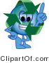 Vector Illustration of a Cartoon Recycle Mascot Pointing Upwards by Mascot Junction