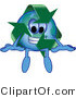 Vector Illustration of a Cartoon Recycle Mascot Sitting by Mascot Junction