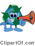 Vector Illustration of a Cartoon Recycle Mascot Using a Megaphone by Mascot Junction