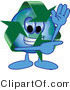 Vector Illustration of a Cartoon Recycle Mascot Waving and Pointing by Mascot Junction