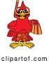 Vector Illustration of a Cartoon Red Cardinal Bird Mascot in Scuba Gear by Mascot Junction