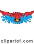 Vector Illustration of a Cartoon Red Cardinal Bird Mascot Swimming by Toons4Biz