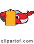 Vector Illustration of a Cartoon Red Convertible Car Mascot Presenting and Holding a Price Tag by Mascot Junction