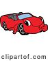 Vector Illustration of a Cartoon Red Convertible Car Mascot Thinking by Toons4Biz