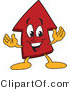 Vector Illustration of a Cartoon Red up Arrow Mascot by Mascot Junction