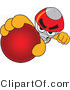 Vector Illustration of a Cartoon Rocket Mascot Grabbing a Red Ball by Toons4Biz