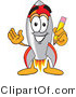 Vector Illustration of a Cartoon Rocket Mascot Holding a Pencil by Mascot Junction