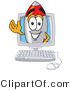 Vector Illustration of a Cartoon Rocket Mascot in a Computer Screen by Toons4Biz