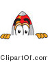 Vector Illustration of a Cartoon Rocket Mascot Peeking over a Surface by Mascot Junction