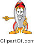 Vector Illustration of a Cartoon Rocket Mascot Pointing Left by Toons4Biz