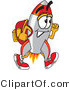 Vector Illustration of a Cartoon Rocket Mascot Student Walking by Mascot Junction