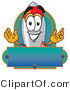 Vector Illustration of a Cartoon Rocket Mascot with a Blank Label by Mascot Junction