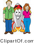 Vector Illustration of a Cartoon Rocket Mascot with Adults by Mascot Junction