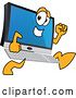 Vector Illustration of a Cartoon Running PC Computer Mascot by Toons4Biz