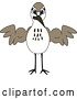 Vector Illustration of a Cartoon Sandpiper Bird School Mascot Flexing by Mascot Junction