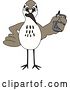 Vector Illustration of a Cartoon Sandpiper Bird School Mascot Holding a Cell Phone by Mascot Junction