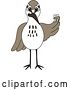 Vector Illustration of a Cartoon Sandpiper Bird School Mascot Holding a Tooth by Mascot Junction