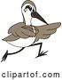 Vector Illustration of a Cartoon Sandpiper Bird School Mascot Playing Football by Mascot Junction