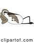 Vector Illustration of a Cartoon Sandpiper Bird School Mascot Relaxing by Mascot Junction