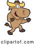 Vector Illustration of a Cartoon School Bull Mascot Running by Mascot Junction