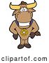 Vector Illustration of a Cartoon School Bull Mascot Standing and Wearing a Sports Medal by Mascot Junction