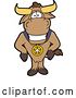 Vector Illustration of a Cartoon School Bull Mascot Standing and Wearing a Sports Medal by Toons4Biz