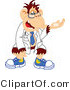 Vector Illustration of a Cartoon Scientist Chimp Mascot Gesturing by Mascot Junction