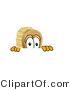 Vector Illustration of a Cartoon Scrub Brush Mascot Peeking over a Surface by Mascot Junction