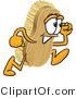 Vector Illustration of a Cartoon Scrub Brush Mascot Running by Mascot Junction