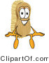 Vector Illustration of a Cartoon Scrub Brush Mascot Sitting by Mascot Junction