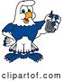 Vector Illustration of a Cartoon Seahawk Mascot Holding a Cell Phone by Mascot Junction